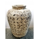 落灰陶花器 y15035 -花器系列-落灰陶 白風化花瓶甕-中